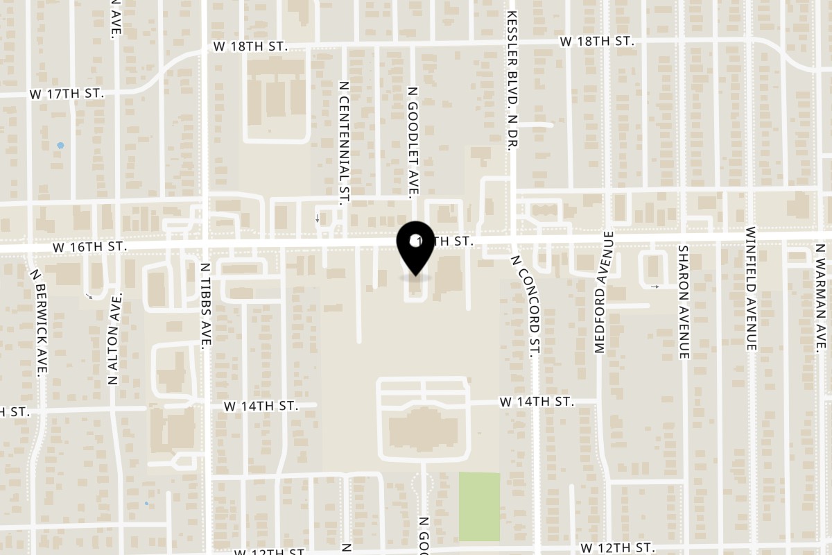 Map showing the location of King Ribs BBQ West 16th Street on 3145 W 16th St in Indianapolis