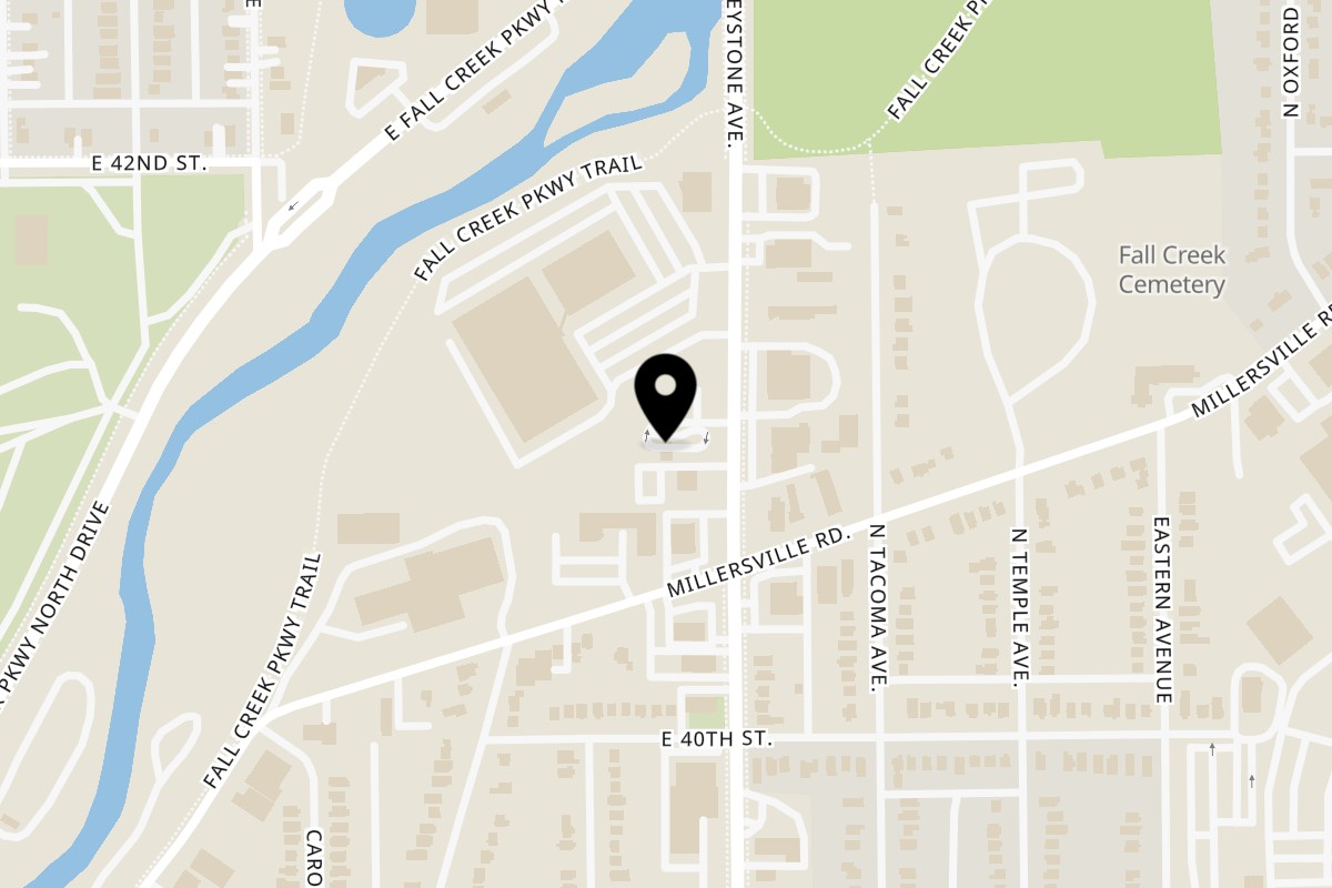 Map showing the location of King Ribs BBQ Keystone Avenue on 4130 N Keystone Ave in Indianapolis